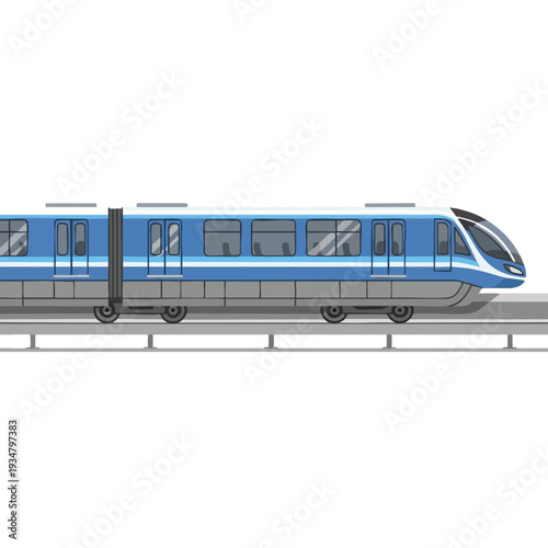 Modern Train on Elevated Track