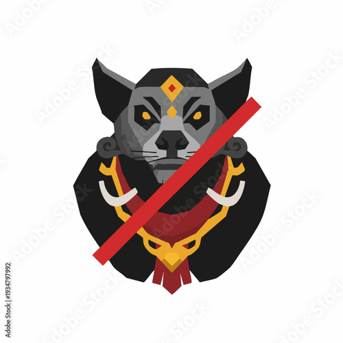 Geometric Modern Wolf Mascot No Symbol Icon Emblem Illustration