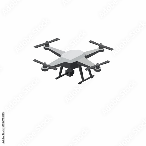 Isometric Detailed Unmanned Aerial Vehicle Drone Quadcopter Flying Technology Illustration