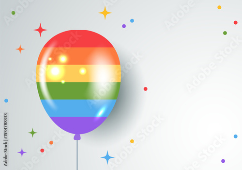 Vibrant Rainbow Balloon for Pride and LGBTQ+ Celebrations. Rainbow balloon. The symbol of pride for the gay and LGBT community A symbol of the proud LGBT community