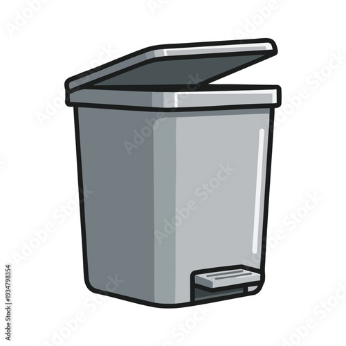 Modern Empty Trash Can for Office or Home Use