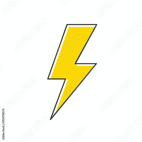 Stylish Lightning Bolt Icon for Power and Energy Themes