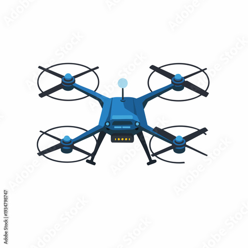 Isometric Detailed Drone Aircraft Delivery Quadcopter Aerial Vehicle Transportation Illustration