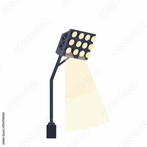 Flat Illustration Floodlight Stage Light with Beam Lighting Equipment