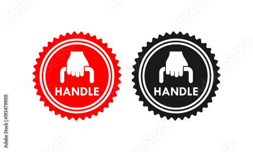 Handle with care design logo illustration
