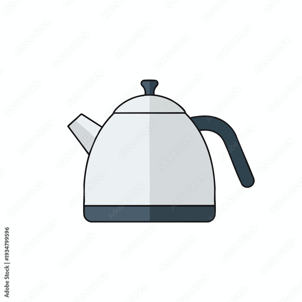 Obraz premium Stylish Kettle Illustration on White Background