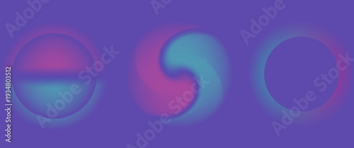 The image features an abstract swirl design set against a deep blue gradient background. The swirl 

