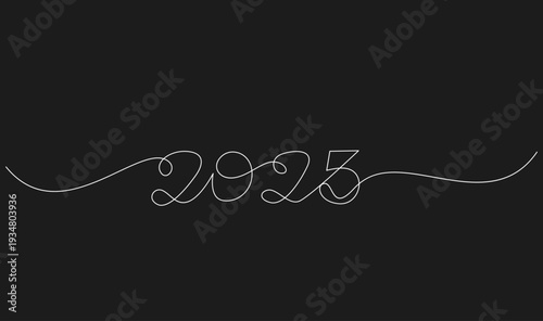 2025 New Year Continuous One Line Art. Minimalist and Elegant Design for the Future.