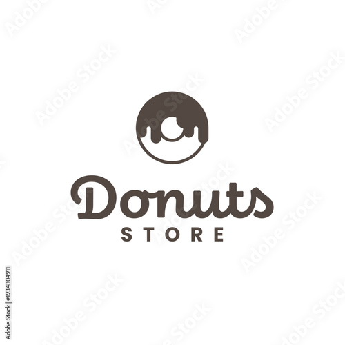 donut store logo, chocolate glazed doughnut