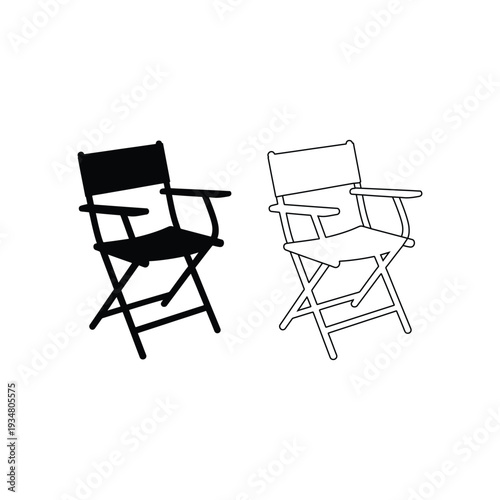 Director chairs icon vector illustration