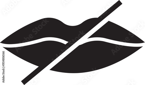 lips with a line through them indicating silence