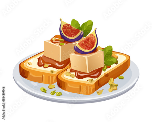 Cheesy baked enchiladas or crepes with tomato sauce and fresh lime garnish on a dark background - Vector Illustration