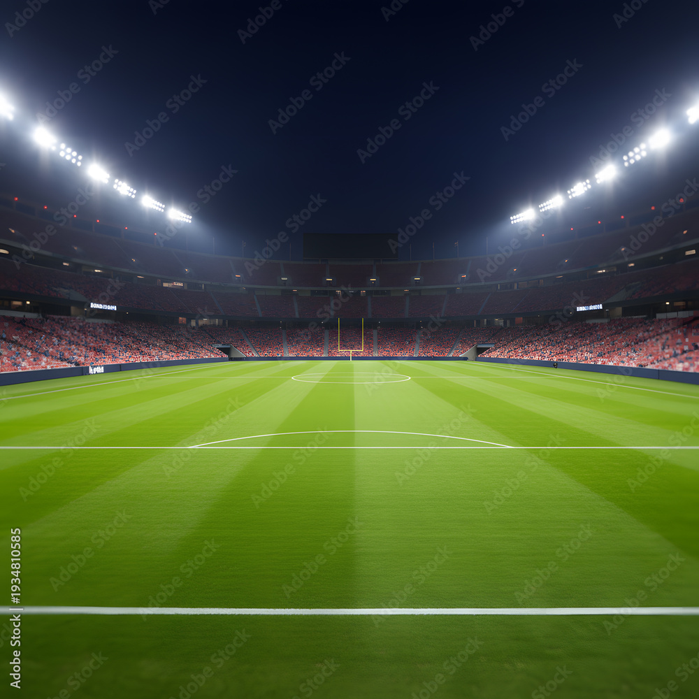 Fototapeta premium Empty Professional Sports Stadium at Night