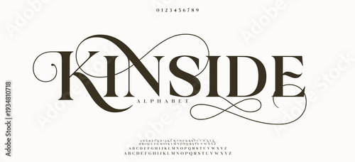 KINSIDE Elegant and artistic serif font with flowing curves and timeless charm, ideal for high-end branding