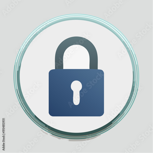 Modern padlock icon for secure protection and safety online