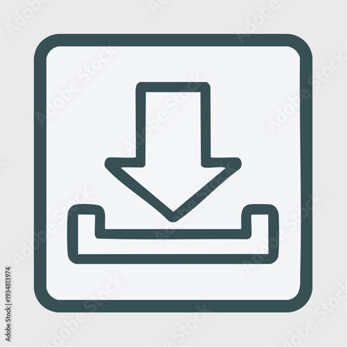 Modern download icon for digital file transfer and data exchange