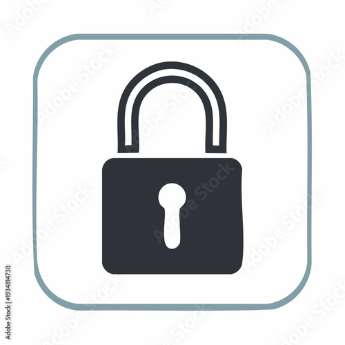 Modern padlock icon for security and protection concepts