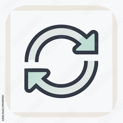 Circular arrows forming a loop for seamless process flow