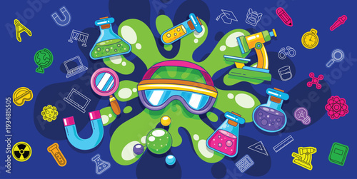 Hand drawn science and education element vector illustration