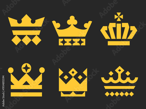 Modern Crown Icon Illustration – Royal Luxury Emblem Design Stock Vector
