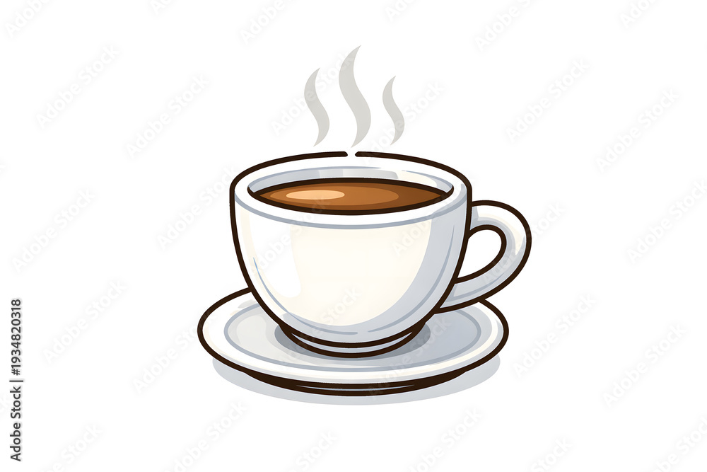 Fototapeta premium Vector Cartoon Cup Icon Isolated On White Background