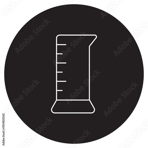 Measuring Cylinder Icon, Graduated Cylinder Icon Design, Laboratory Volume Measurement Illustration, Scientific Glassware Graphic, Chemistry Lab Equipment Artwork, vector