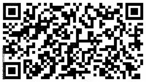 Minimalist black and white QR code background, ideal for technology, digital marketing, business, and modern design projects. Full HD and looping animation.