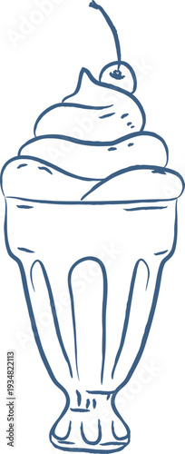 Sundae With Cherry Sketch