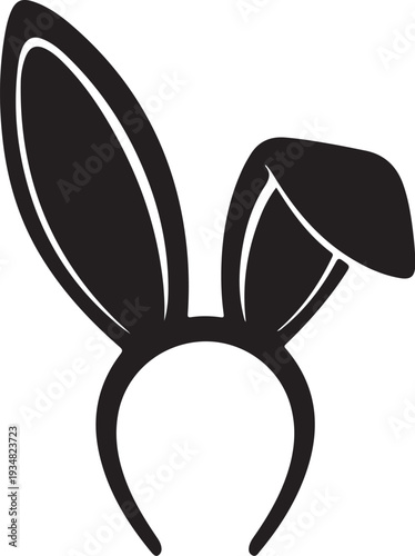 Black Bunny Ears Headband for Easter or Cosplay Fun