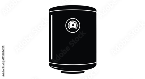 Black silhouette of a water heater with gauge simple design silhouette