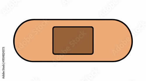 Simple Bandage with Adhesive Pad for Minor Wound Care and First Aid Protection on White Background