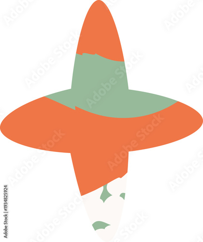 Star with Grunge Pattern