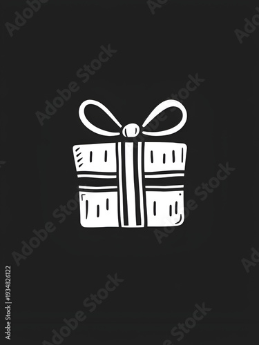 hand drawn doodle gift box symbol for give away illustration vector isolated