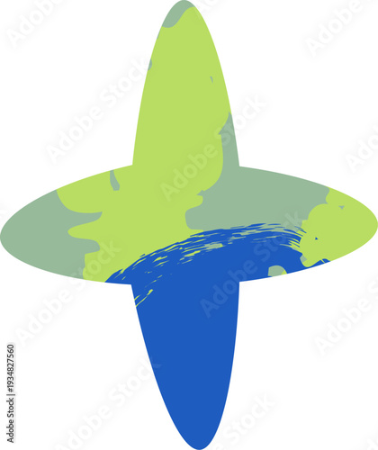 Star with Grunge Pattern