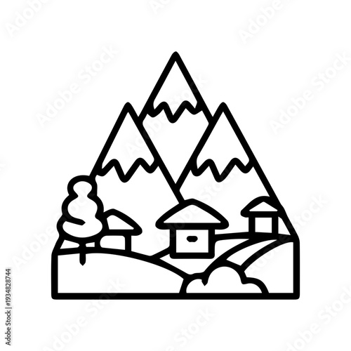 Mountain Village Landscape