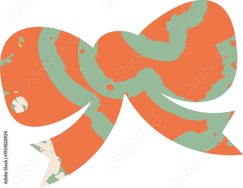 Bow Knot With Grunge Texture