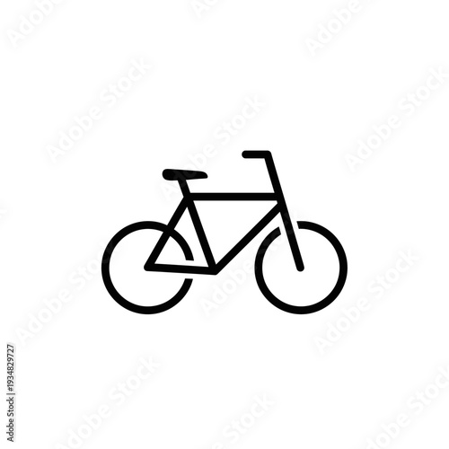 Minimalist black and white illustration of a bicycle, representing a classic and eco-friendly mode of transportation and outdoor activity