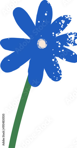 Flower With Grunge Petals Chalk