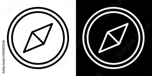 Compass icon representing navigation, direction finding, travel guidance, orientation and outdoor adventure tools.