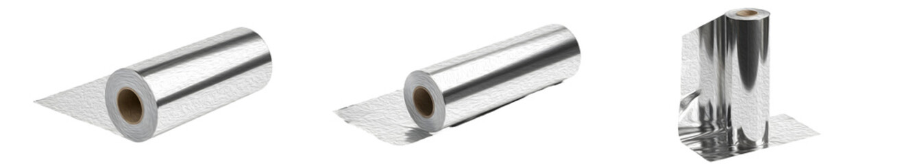 a multiple aluminum roll white background exceptional PNG....