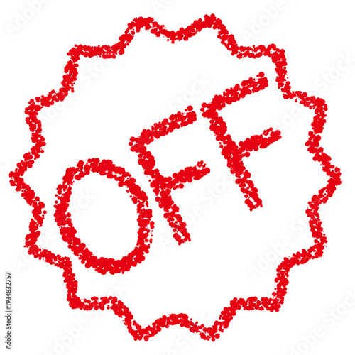 クレヨン素材　手描きのスタンプ風文字　OFF