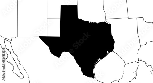 solid map of the state of Texas