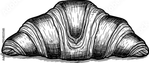 Delicious hand drawn ink sketch style croissant pastry perfect for bakery branding cafe menus restaurant advertisements and gourmet food publications