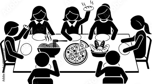 Group of individuals enjoying a delightful Italian dinner