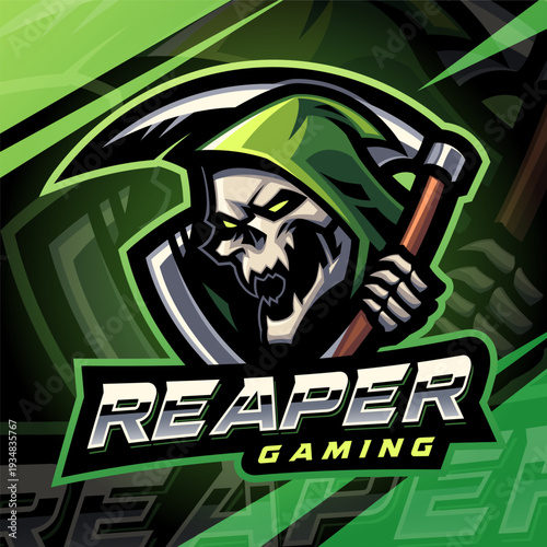 Reaper gaming esport mascot logo design