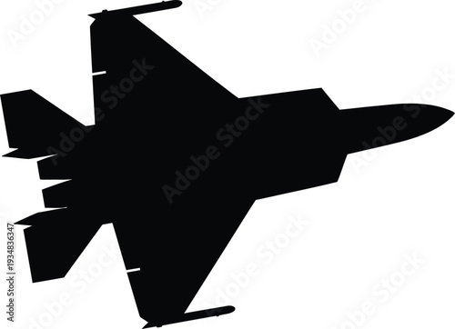 Modern Fighter Jet Silhouette Vector Illustration for Aviation and Military Projects