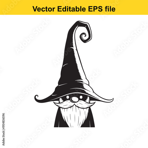 Gnome Character Illustration with Hat and Beard - Vector Graphic