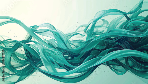 Abstract Flowing Ribbon Pattern Inspired by Root Structures - Continuous Ribbon Weaving Illustration