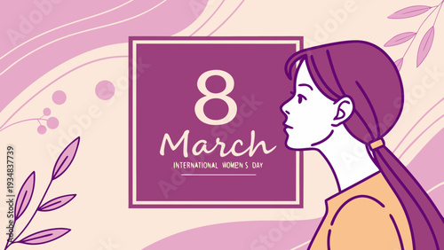 Decorative plaque "March 8th", International Women's Day.