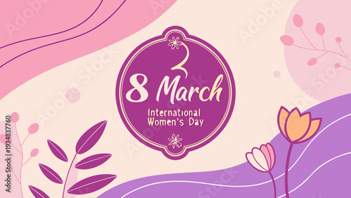 Decorative plaque "March 8th", International Women's Day.